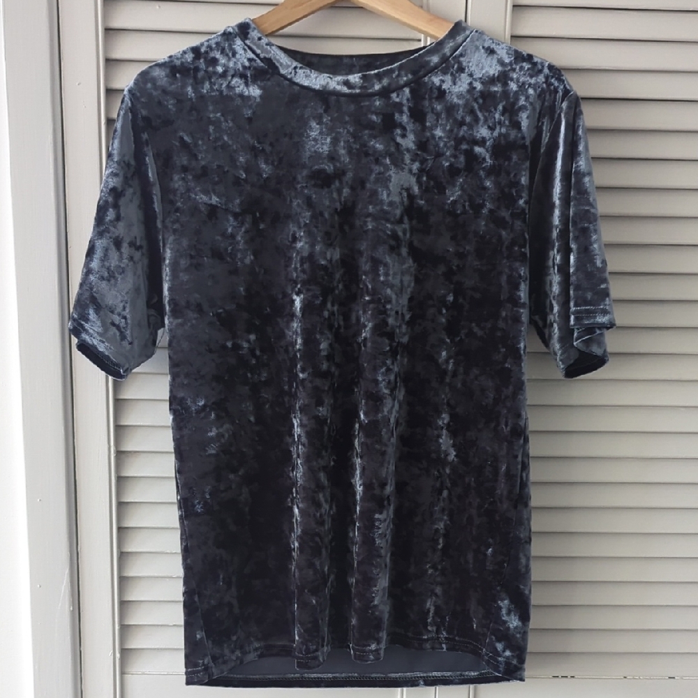 Women's dark green velvet T-Shirt